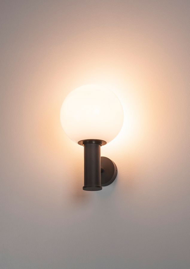 Wandleuchte SLV GLOO PURE WL E27 23W IP44 Sockel Ø92mm Glas Ø200mm anthrazit