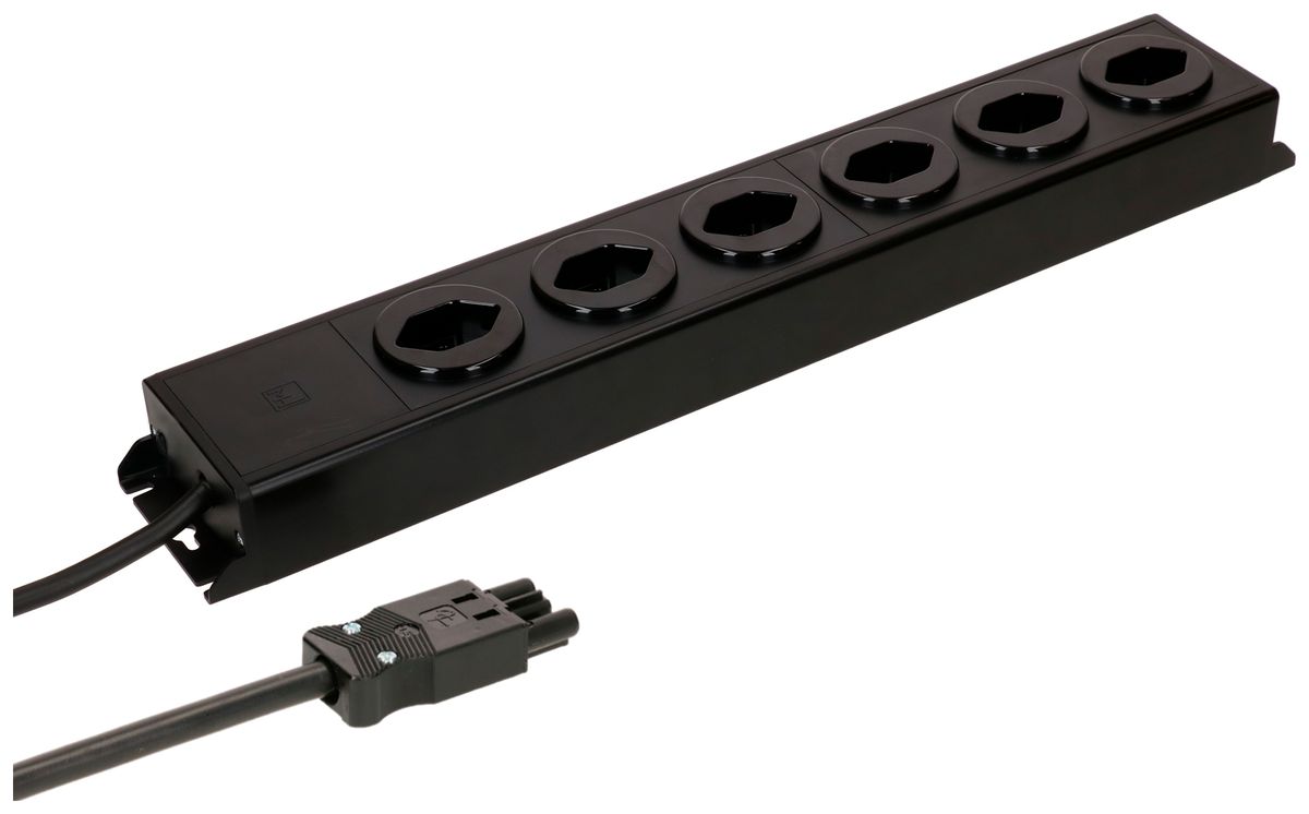 Prise multiple MH POWER LINE 10A 6×T13 3m noir