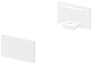 Plaque de fermeture p.profilé AP plat GRAZIA 10, 2 pièces plat blanc