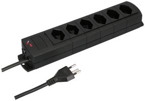 Steckdosenleiste MH 6×T13 Prime-Line Td 3×1mm² 5m schwarz