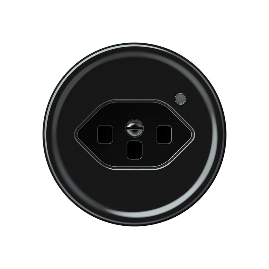 Steckdose origin 1×Typ 23 bel.grün 16A 230V 60×60mm schwarz