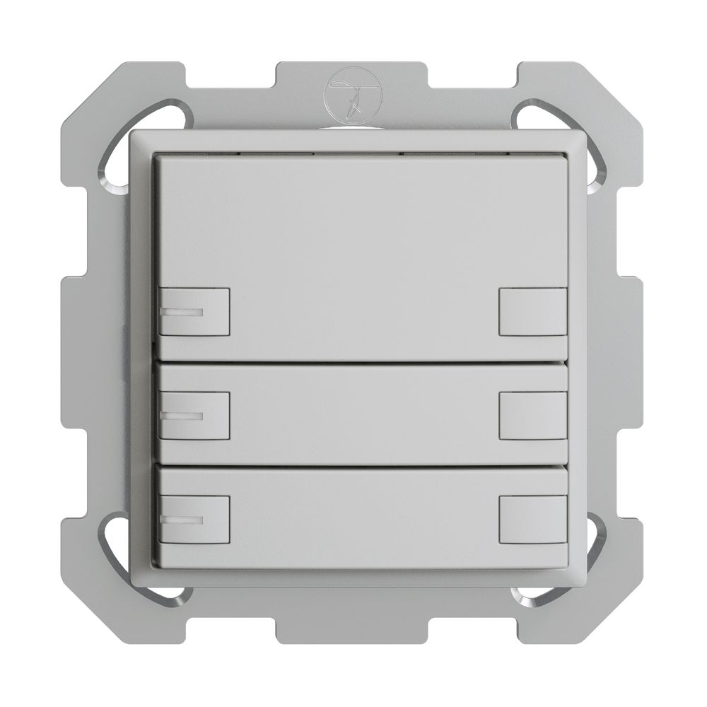 Poussoir KNX RGB ENC EDUE, 250mW, a.LED RGB, 3×poussoir, comm.2×touches, grc