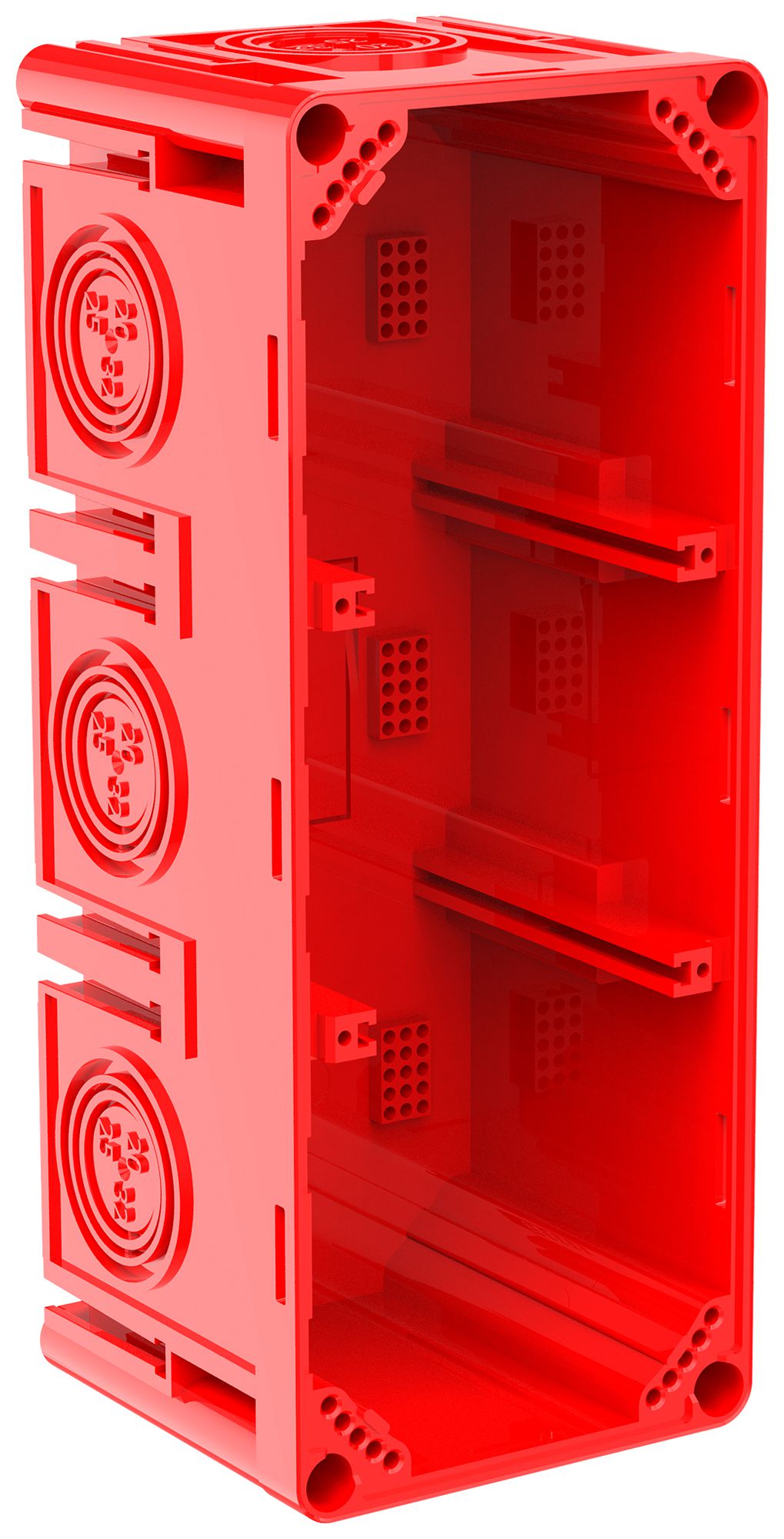 Einlasskasten CRALLO-LEU 198×78×73mm 3×1 Halogenfrei rot