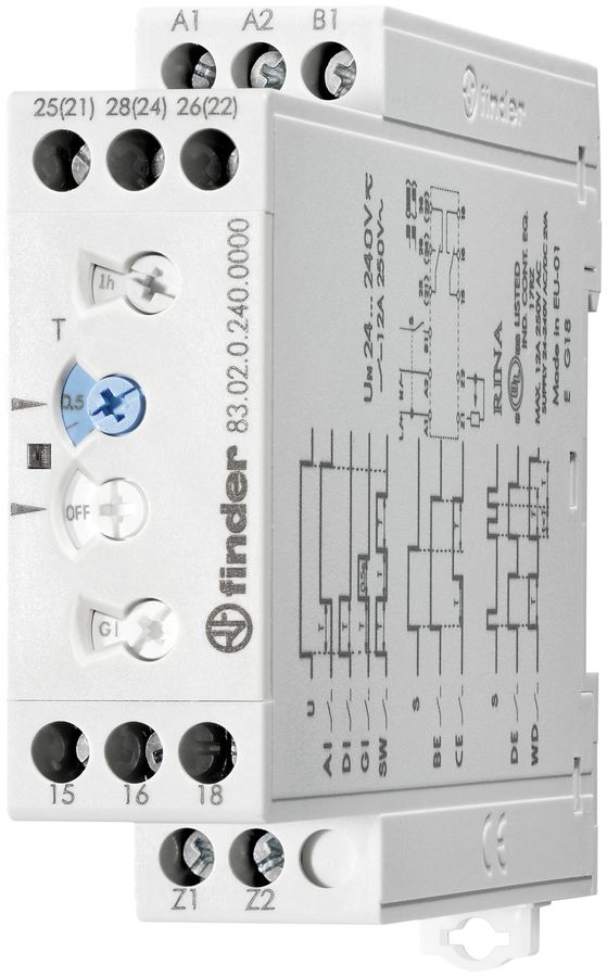 EB-Multifunktions-Zeitrelais Finder 83.02 2U 16A