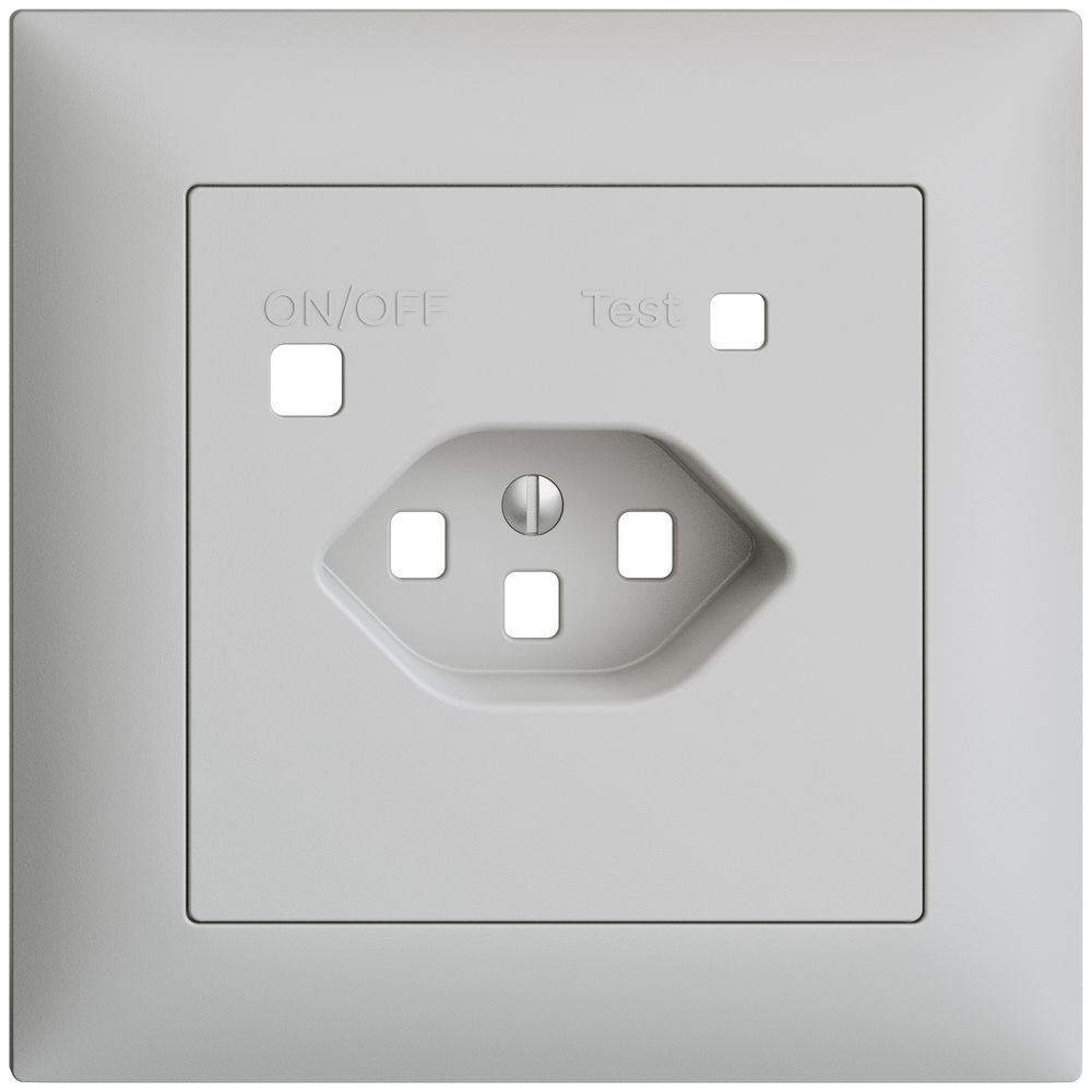 Frontset EDIZIOdue zu FI-Steckdose FMI, T23, hellgrau