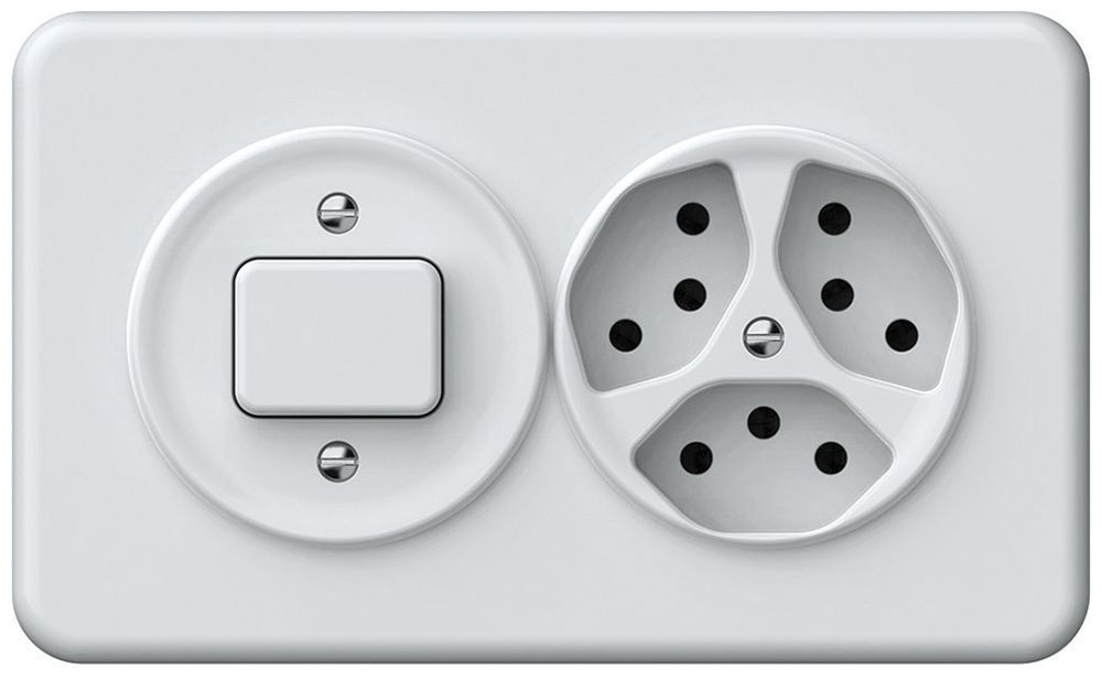 UP-Kombination origin Sch 3/1L + 3×T13 148×88mm weiss