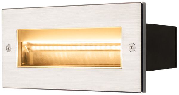 EB-LED-Wandleuchte SLV BRICK, 9W 950lm 3000K asymmetrisch IP65 Edelstahl