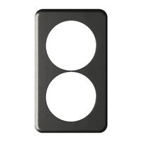 Abdeckplatte I-I 2×58mm schwarz