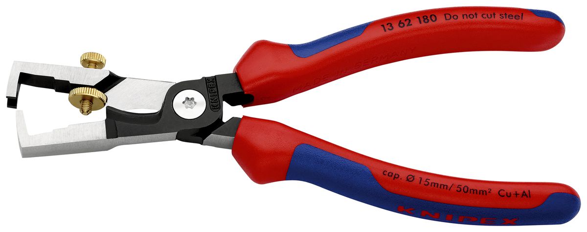 Pince à dénuder KNIPEX Ø15mm/10mm² 180mm chromée avec gaines bi-matière