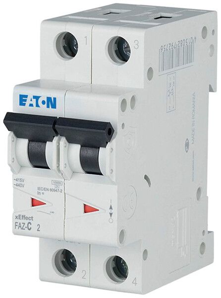 Leitungsschutzschalter Eaton FAZ-C2/2 2P 400V C 2A 10kA 2TE