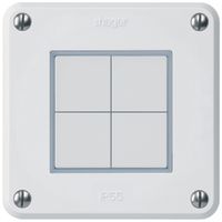 UP-KNX-Taster Hager BA robusto C 4-fach 86×86mm weiss