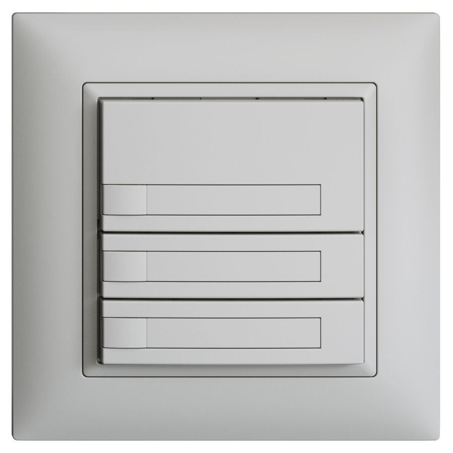 Poussoir KNX RGB ENC EDUE FMI, 250mW, s.LED, a.papier, 3×poussoir,1×touche, grc