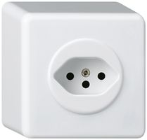 AP-Steckdose basico Typ 13 weiss H=54mm