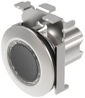 Leuchtdrucktastervorsatz EAO45 flach weiss Ø30.5mm IP67/IP69K Ring grau