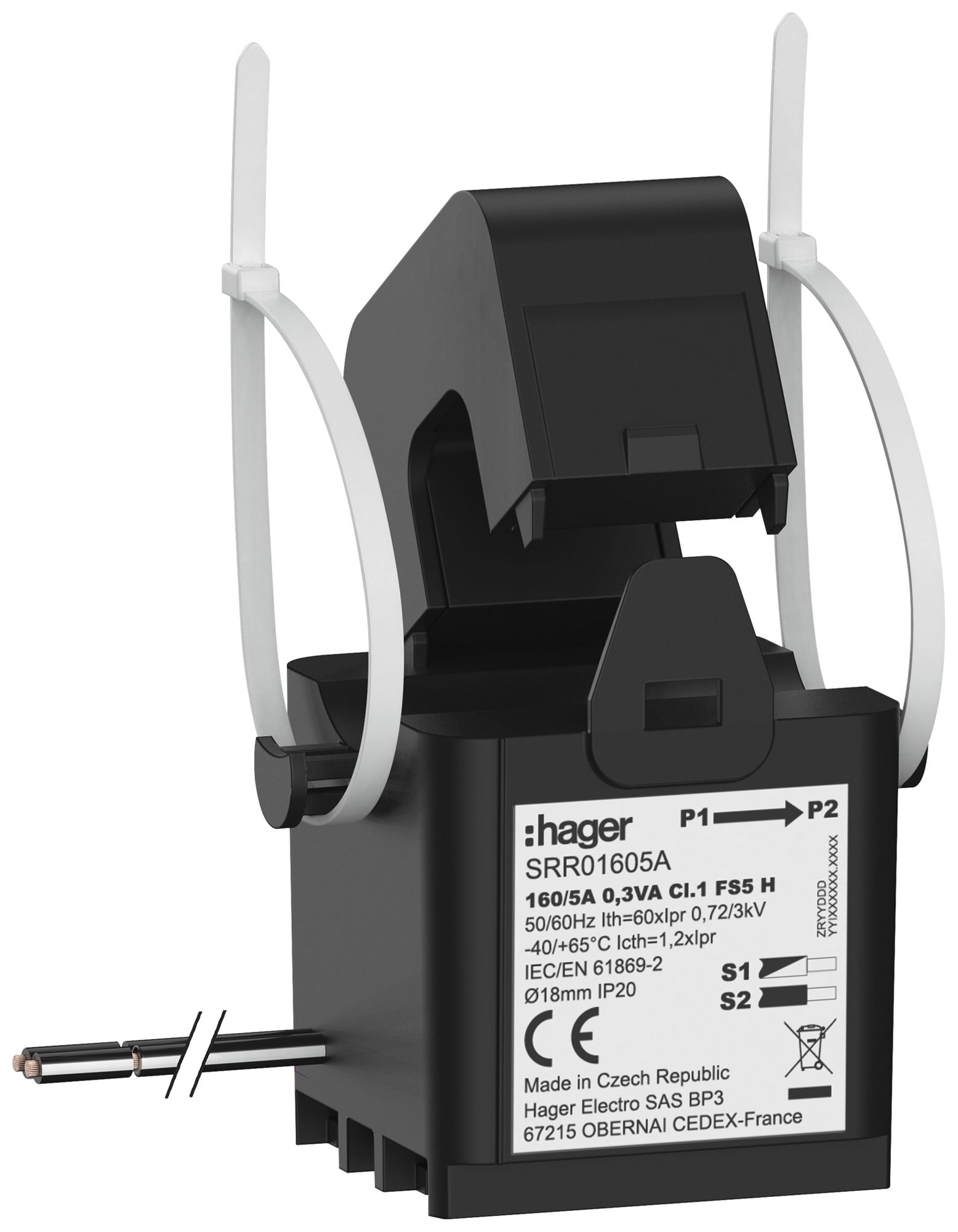 Convertisseur de courant Hager SRR01605A SC1 160A/5A classe 1