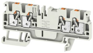 Durchgangs-Reihenklemme Weidmüller A4C PUSH IN 2.5mm² 4 Anschlüsse TS35 grau