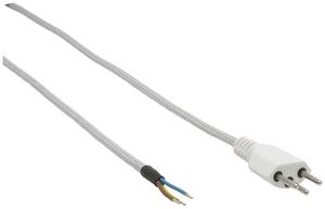 Apparatekabel GrB 3×0.75mm² 3m weiss/gu Stecker T12