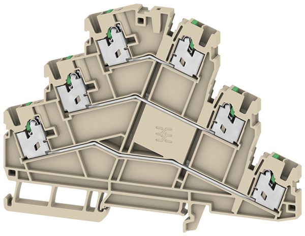 Morsetto di passaggio componibile WM S3T 2.5mm² 22A 800V molla 2×3 DIN35 be