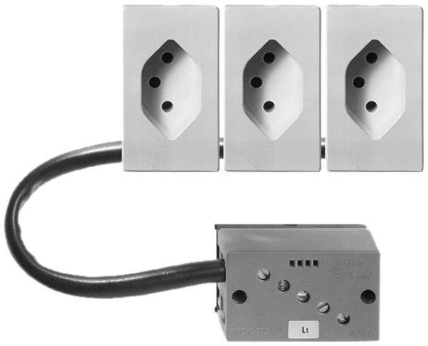 EB-Steckdose T13 L1 schwarz für Flachkabel Technofil.3 Dosen