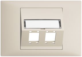 EB-Montageset EDIZIOdue BKE Schrägauslass 2×R&M Kat.5e/6/LC spezial, crema