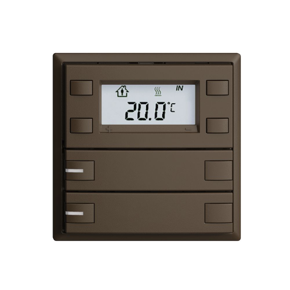 Poussoir RTH ENC KNX 2× EDIZIOdue F coffee, avec LED RGB