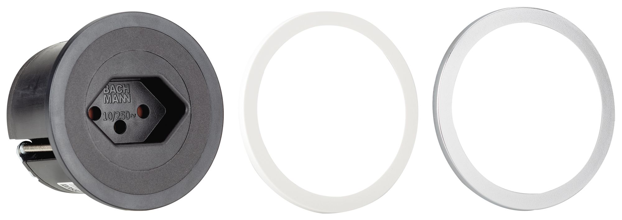 Prise de table ENC BACHMANN PIX 1×T13 Ø56mm noir mat a.baque déco no+bc+ac-fin