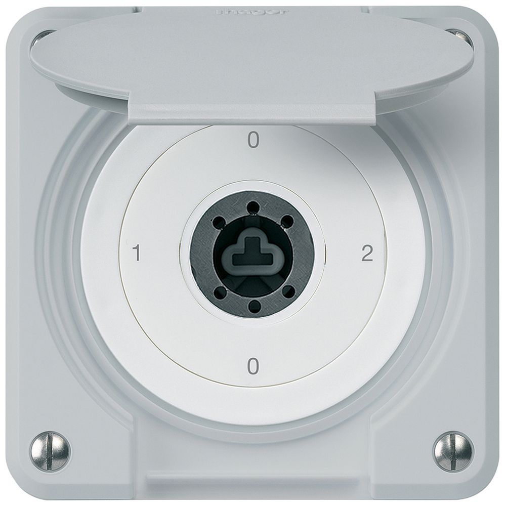 Interrupteur à clé ENC robusto IP55 avec clapet sans cylindre S2/1P gris