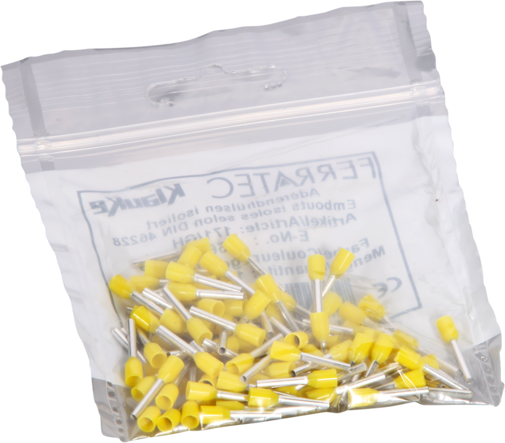Aderendhülse Typ A isoliert 1mm²/10mm gelb