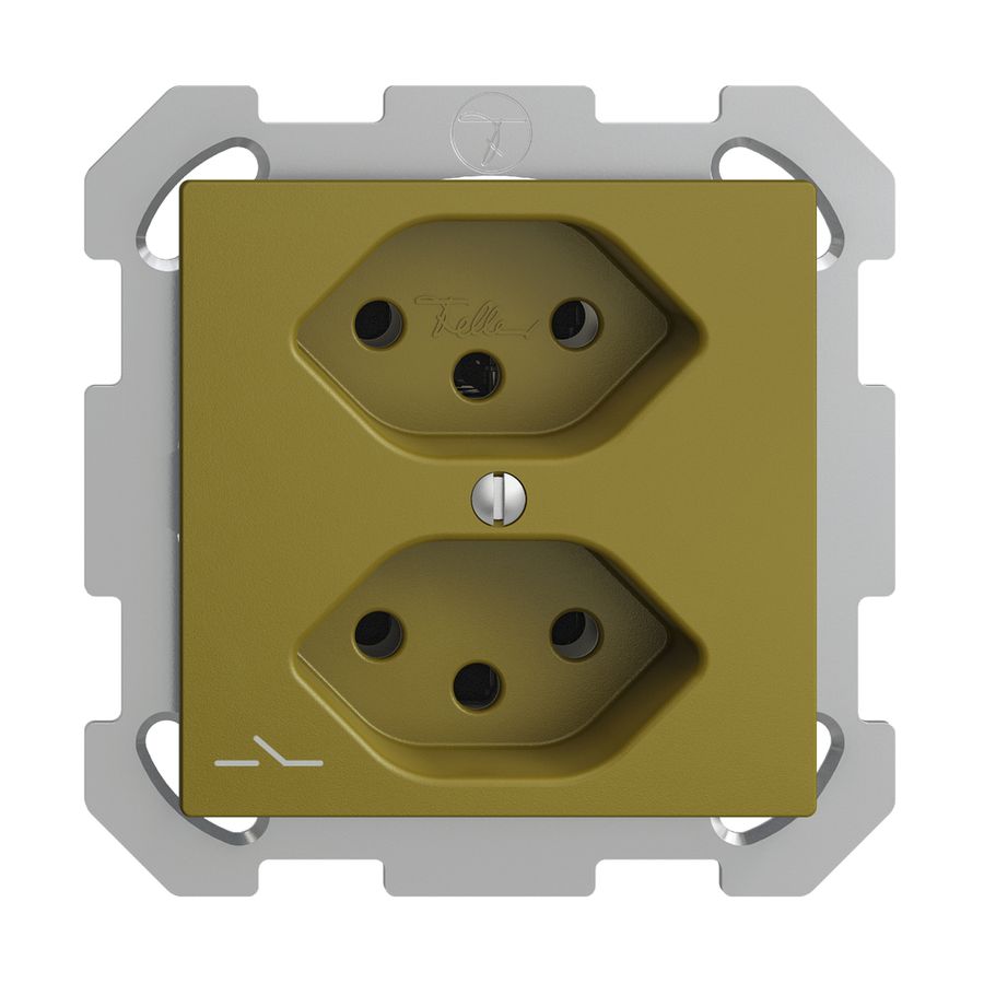 UP-Steckdose EDIZIOdue 2×T13 1×S olive mit Shutter
