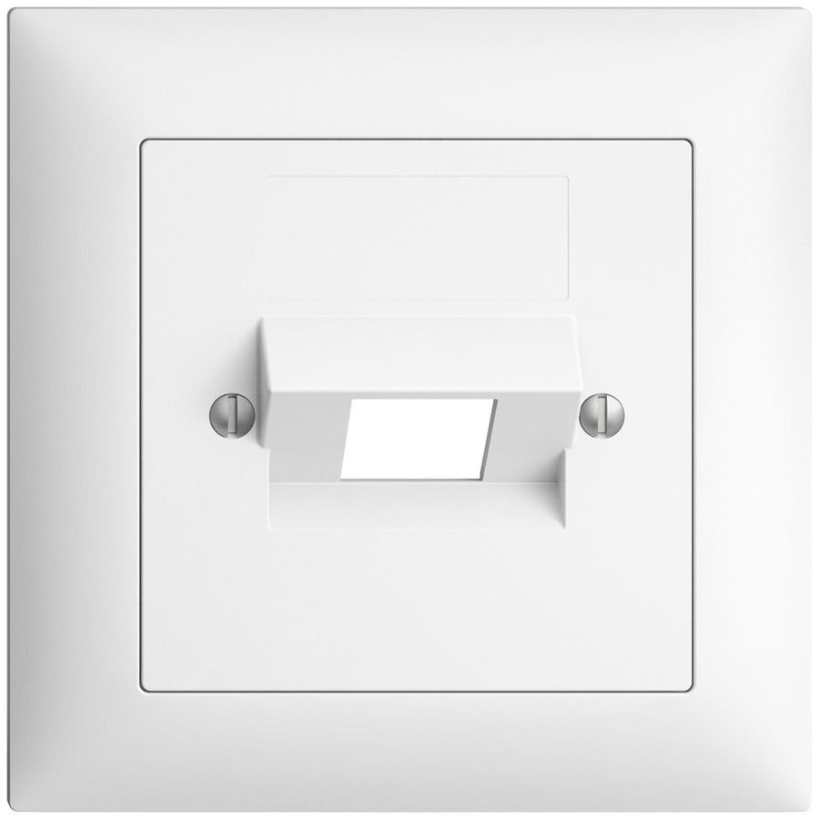 Frontset EDIZIOdue weiss 88×88mm 1×RJ45