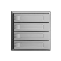 Pulsante KNX RGB EDUE, 250mW, c.LED RGB, c.carta, 4×pulsante, com.1×tasto, si