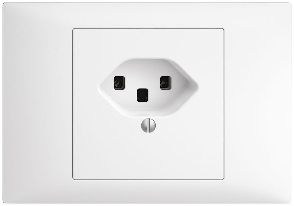 EB-Steckdose EDIZIOdue T23 16A weiss, Schraubklemmen