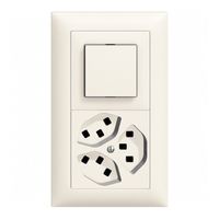 UP-Kombination EDIZIOdue 2×1 vertikal S3/3×T23 weiss