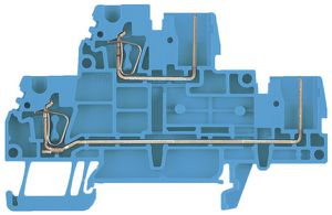 Borne multi-étage Weidmüller ZDT 2.5/2 connexion à ressort 2.5mm² 2 étages bleu