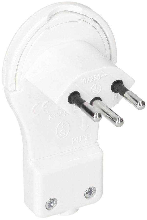 Fiche angulaire type 12 MAX HAURI 230V 10A IP20 blanc