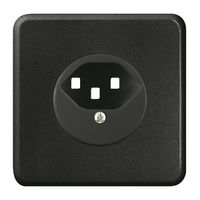 UP-Frontset FH 1×T23 schwarz für Steckdose, Schraubklemme
