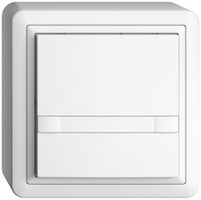 Poussoir univ. AP 1×2t bornes à vis EDIZIOdue blanc, avec papier