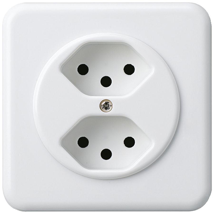 UP-Steckdose basico 2×Typ 13 weiss