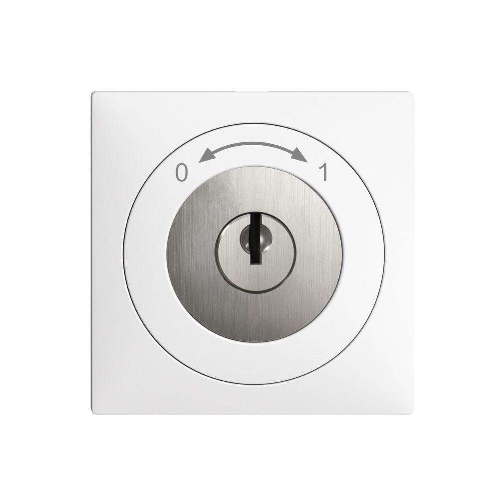UP-Schwenktaster 0<->1 EDIZIOdue weiss mit Sicherheitsschloss