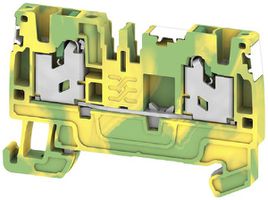 Borne de passage joignable S2C 2.5 PE DL 2.5mm² SNAP IN 2×1 DIN35 vert/jaune