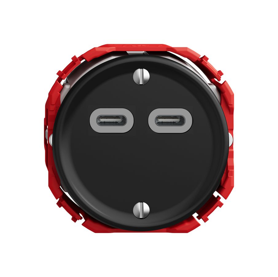 USB-Ladesteckdose STANDARDdue SNAPFIX® 230V AC 18W 2×USB Typ C sz