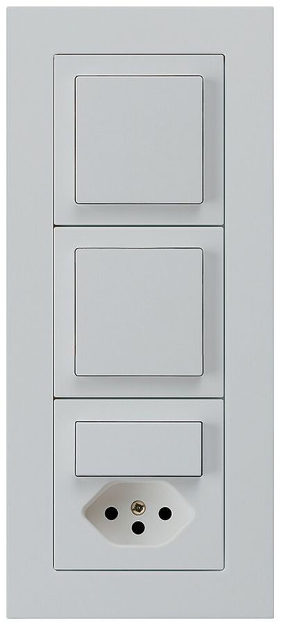 UP-Kombination kallysto.pro Gr.I-I-I vertikal 2×Schalter S3+S3/Typ 13 lichtgrau