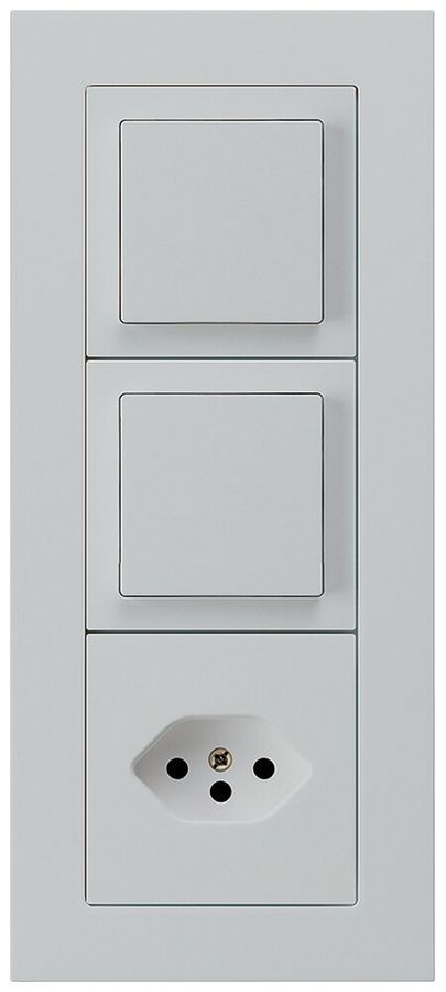 UP-Kombination kallysto.pro Gr.I-I-I vertikal 2×Schalter S3+Typ 13 lichtgrau