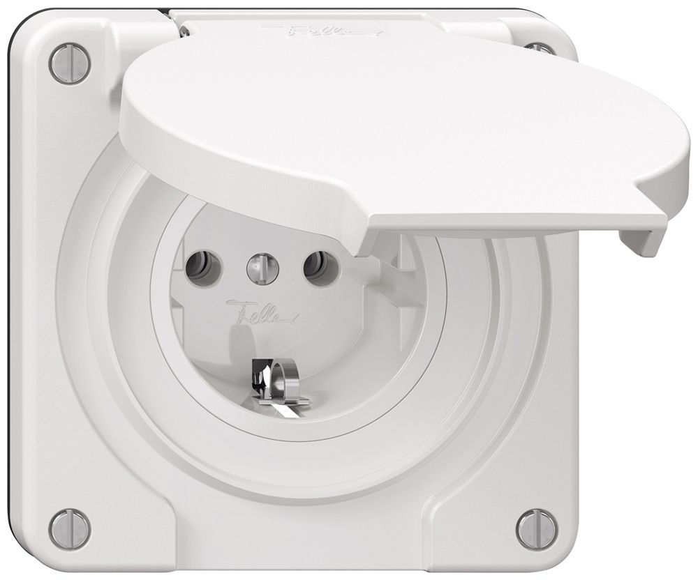 Presa Feller IP21 Schuko 16A 230V 87×87mm bianco
