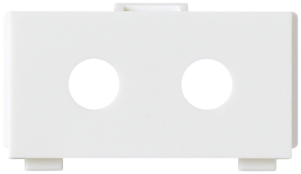 Modulo multimedia M3 vuoto per 2 buccole Chinch Ø8mm bianco