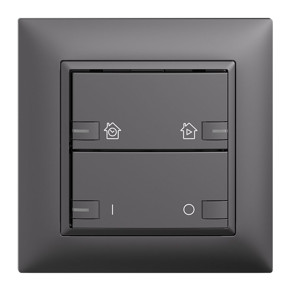 UP-Frontset EDIZIOdue zeptrionAIR ON/OFF 1K mit Bez. mit LED dunkelgrau