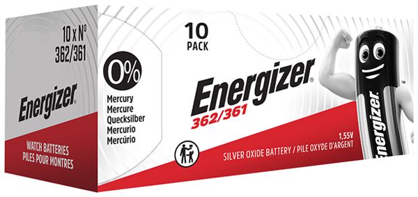 Pila bottone Energizer ossido d'argento SR58, 362/361 1.55V blister a 1pezzo