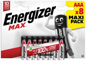 Batterie Alkali Energizer Max AAA LR03 1.5V 8 Stück