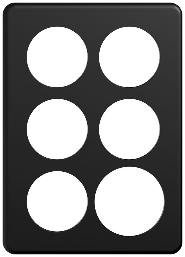 Plaque recouvrement ENC STANDARDdue SNAPFIX® 3×2/2×3 5×Ø50 1×Ø58 150×210mm no