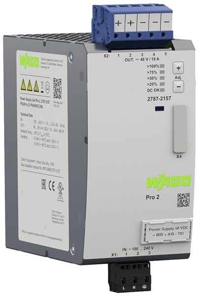 EB-Stromversorgung WAGO Pro 2 90…264V 130…373V 48…56V 10A 480W 4TE